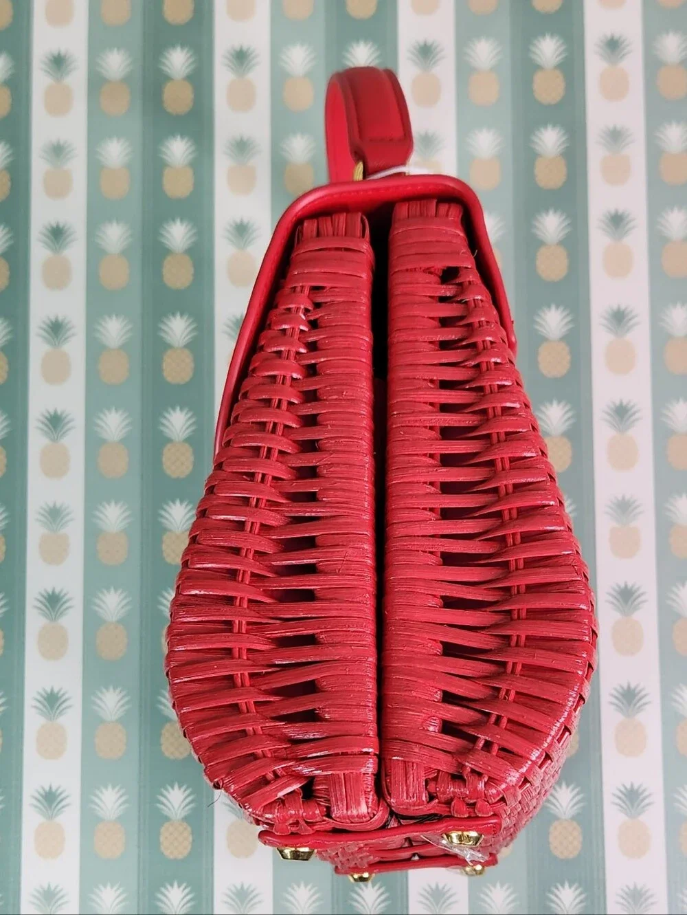 Veronica Beard Crest Lock Basket Top-Handle Bag